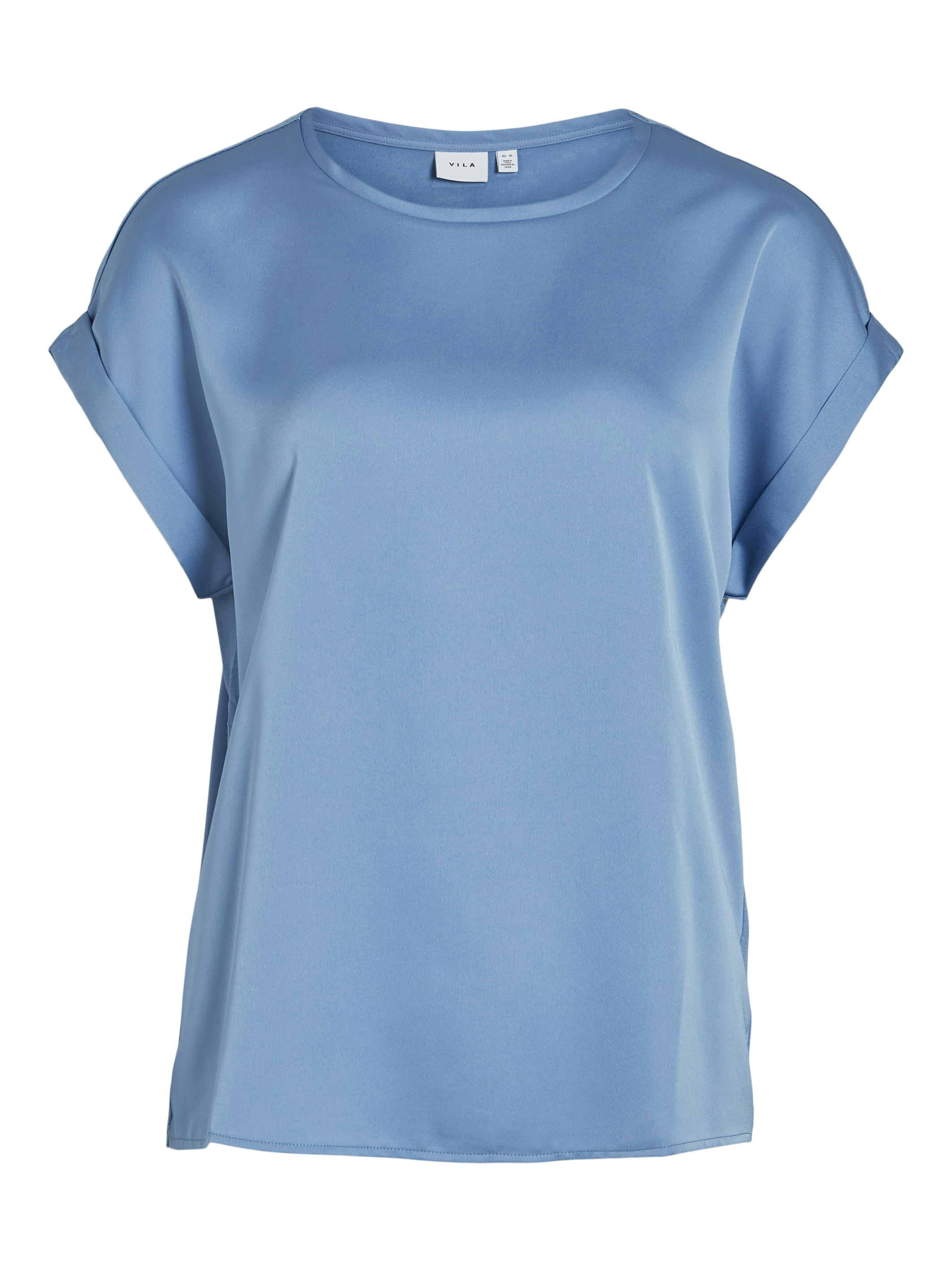 Vila VIELLETTE S/S SATIN TOP - NOOS 299660-Blissful Blue 1