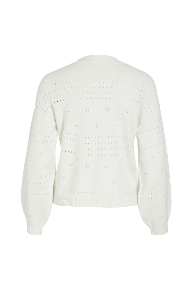 Vila VIRIL V-NECK L/S KNIT CARDIGAN - NO 217891-White Alyssum 4