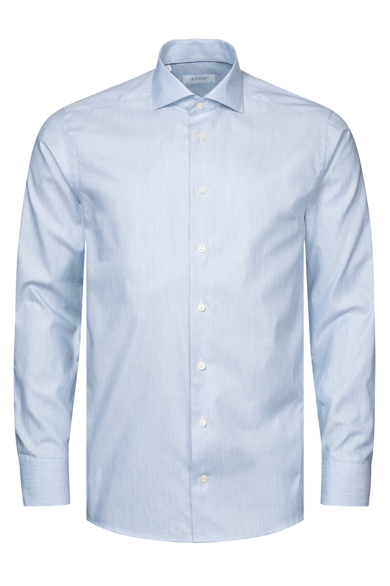 Eton SLIM SOLID SIGNATURE OXFORD Blauw-1 2