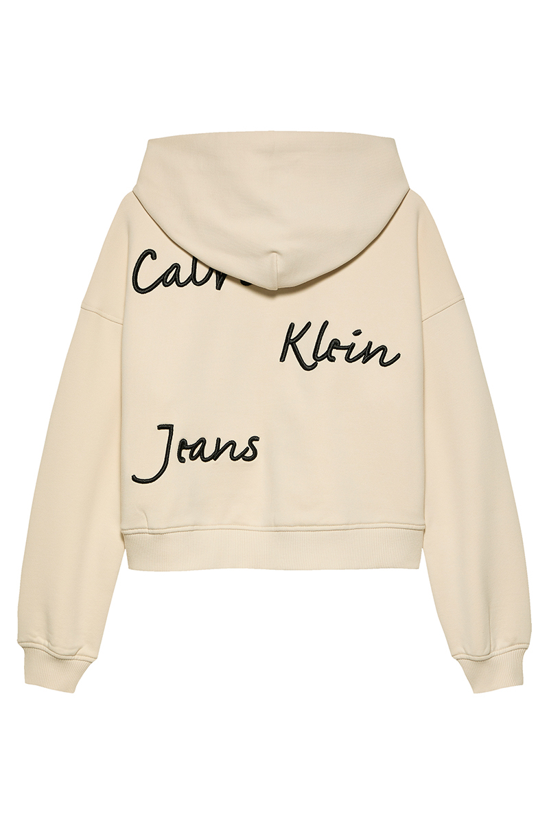 Calvin Klein Handwriting logo hoodie bruin/beige-1 5