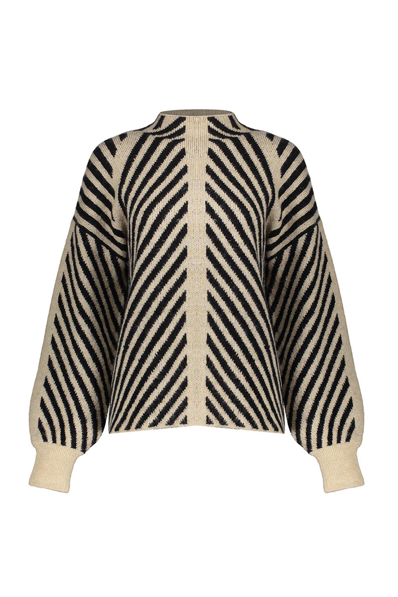 Geisha Pullover stripes bruin/beige-1 1