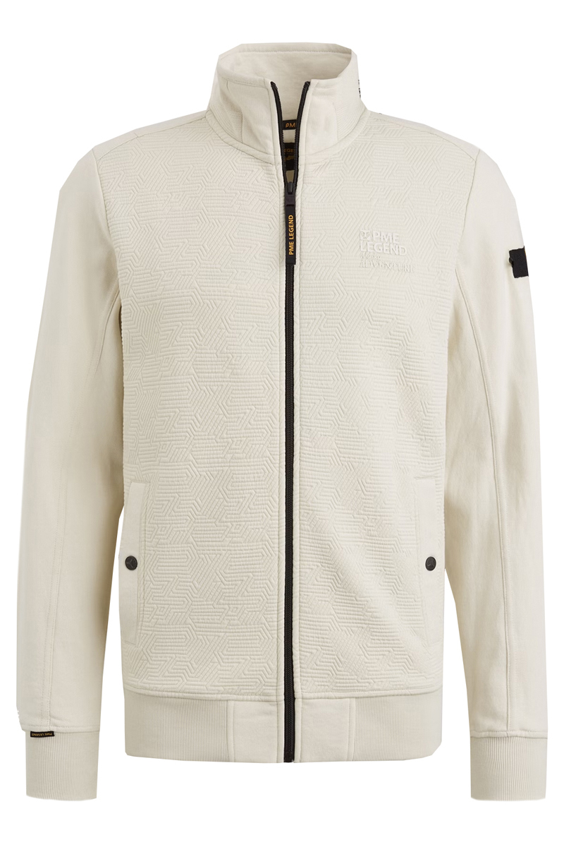 PME Legend Zip jacket jacquard interlock sweat bruin/beige-1 1