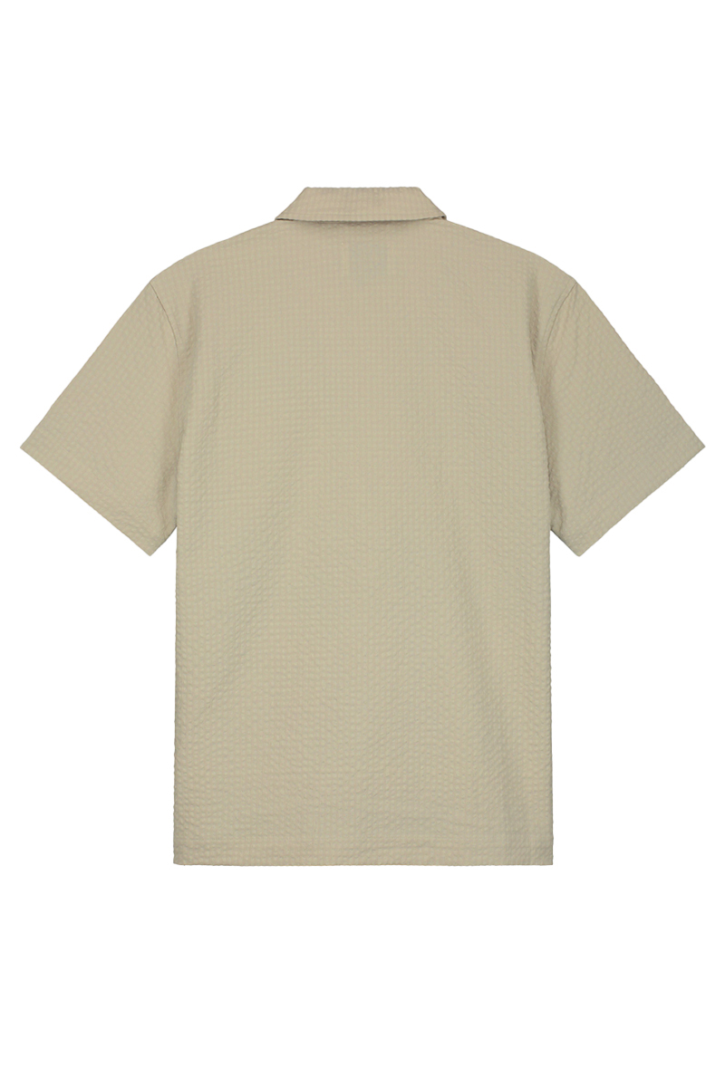 Olaf Hussein SEERSUCKER SHIRT SS bruin/beige-1 2