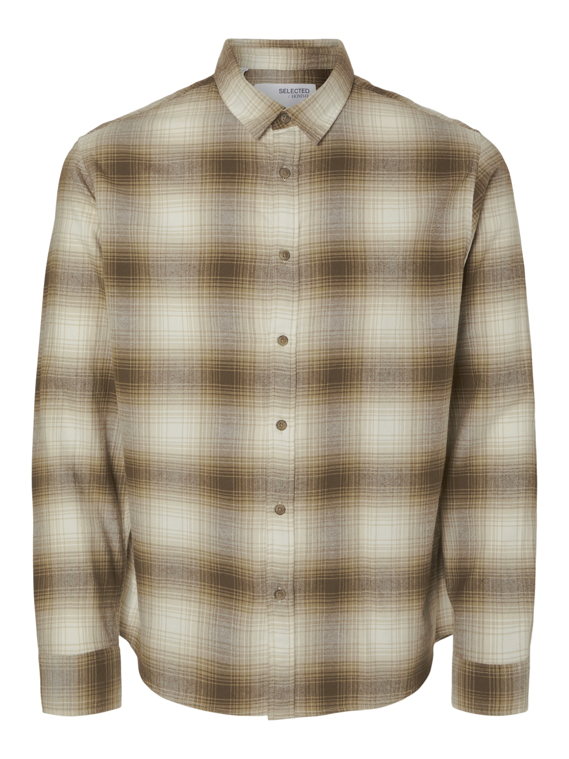 Selected SLHSLIMOWEN-BRUSHED SHIRT LS NOOS 184679010-Oatmeal/Egret 1