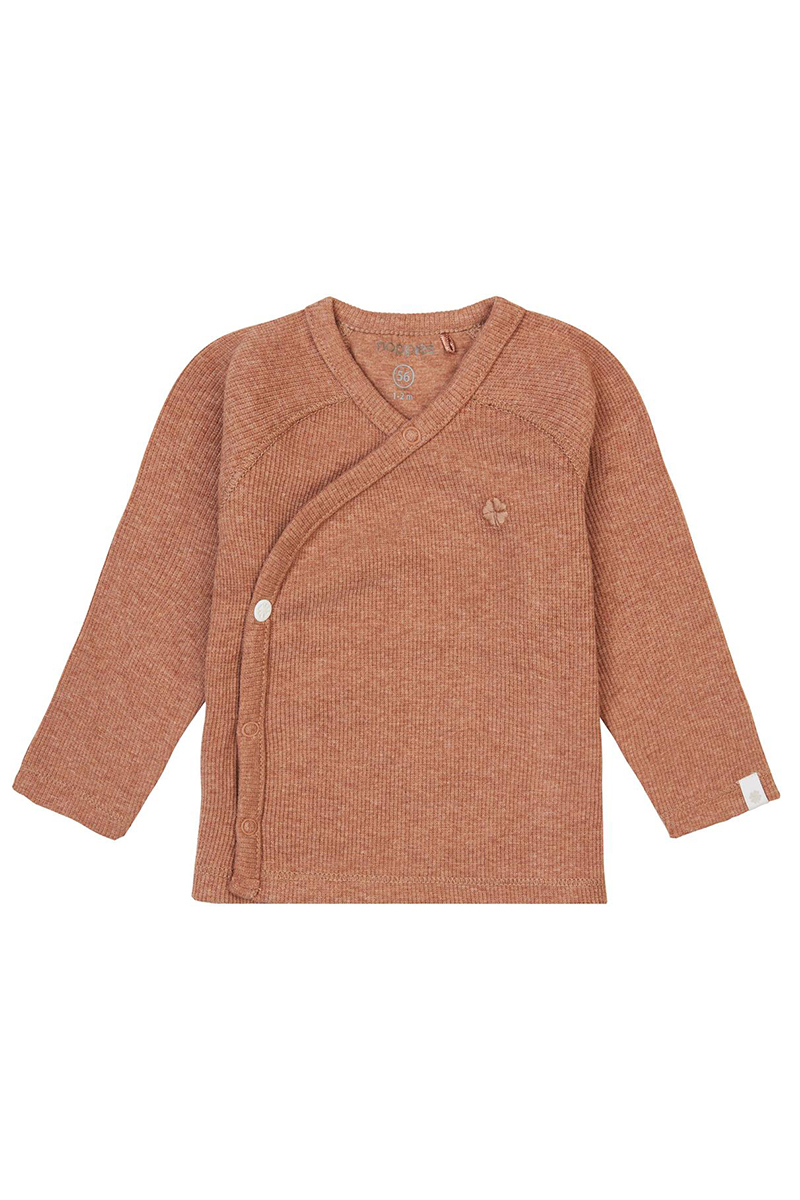 Noppies Baby U Tee Overlap LS Rib Nanyuki bruin/beige-1 1