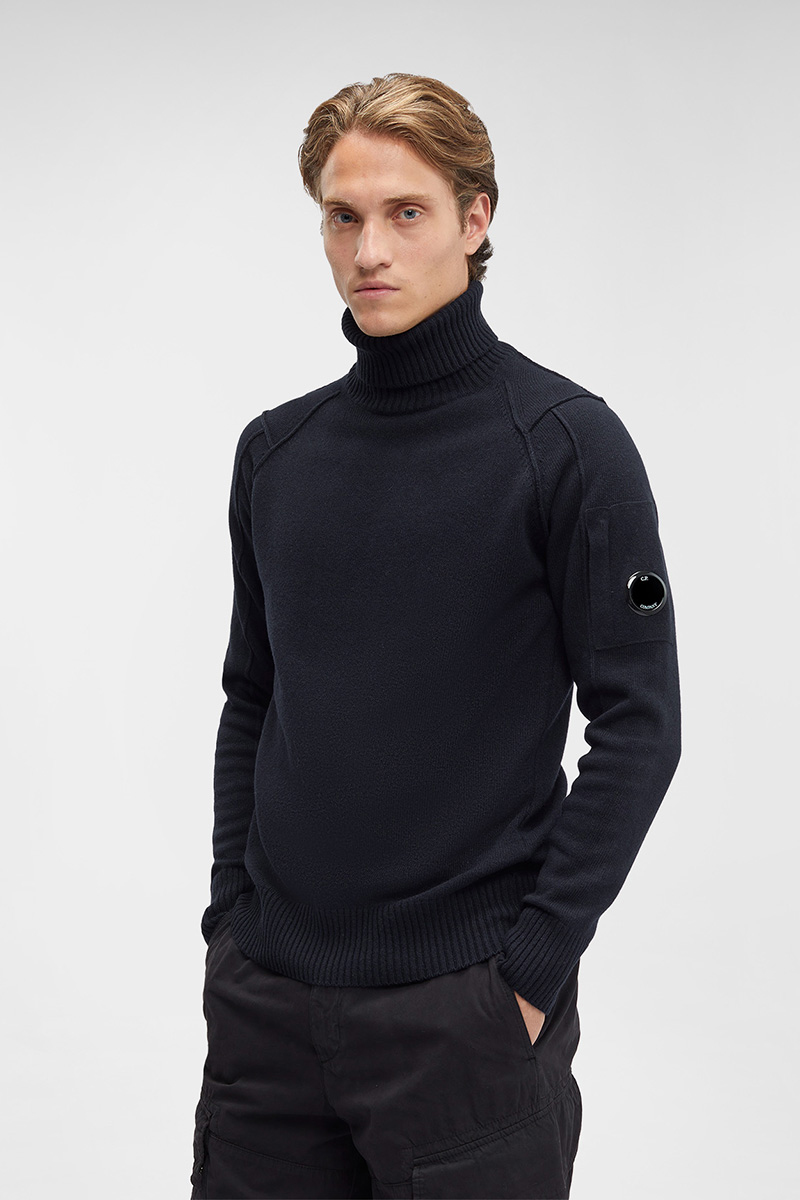 C.P. Company LAMBSWOOL ROLL NECK JUMPER Blauw-1 2