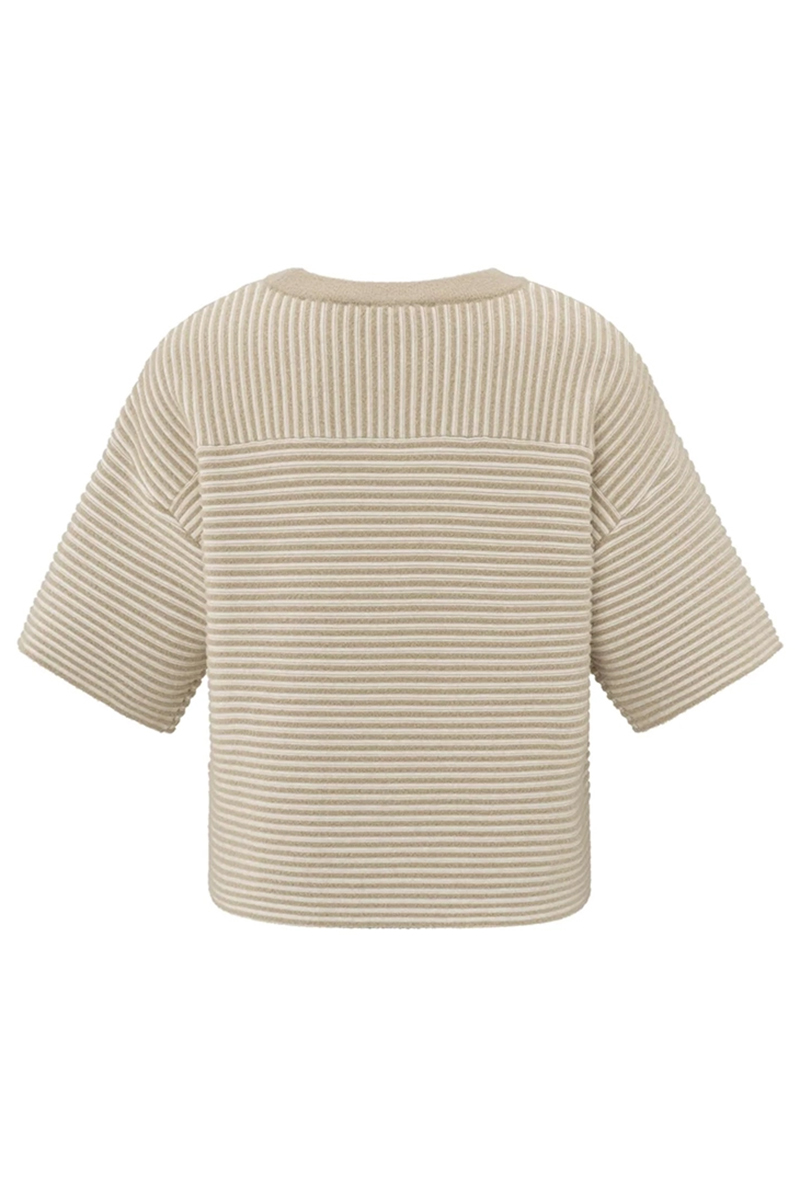 Yaya Fluffy stripe sweater ss SAFARI 2