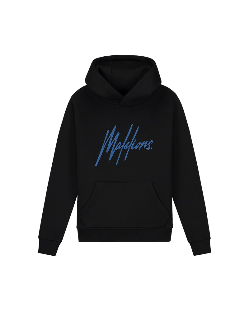 Malelions Junior stripes signature hoodie Zwart-1 1