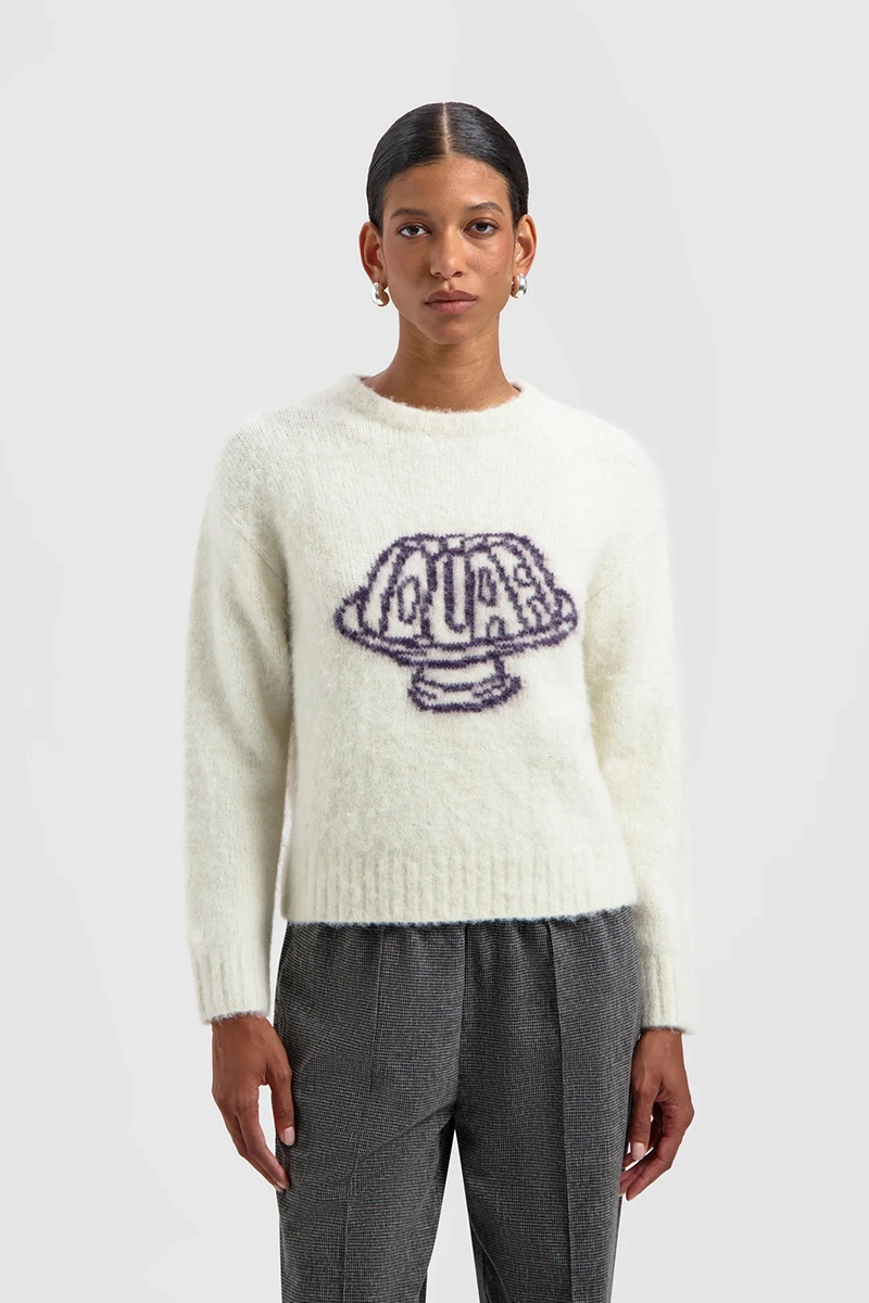 Olaf Hussein JELLY CREWNECK KNIT Ecru-1 2