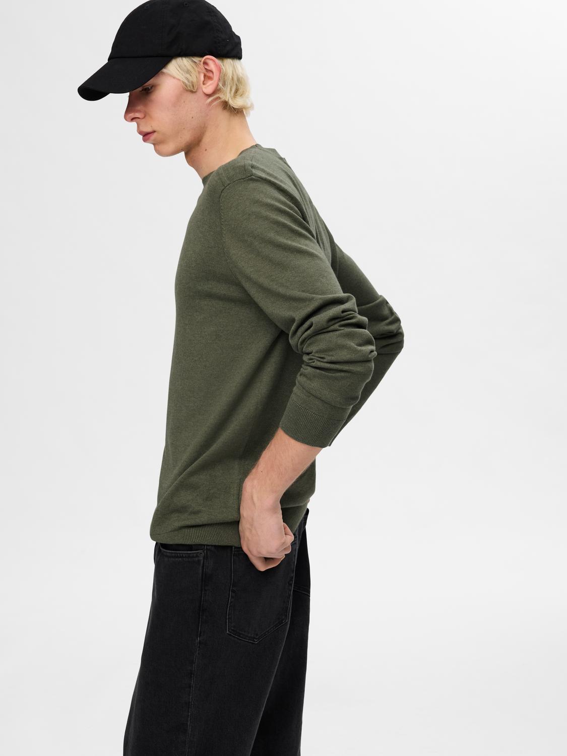 Selected SLHBERG CREW NECK NOOS 216636001-Kalamata/Melange 3