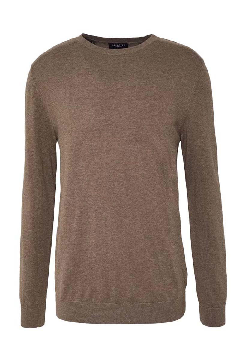 Selected SLHBERG CREW NECK NOOS bruin/beige-2 1