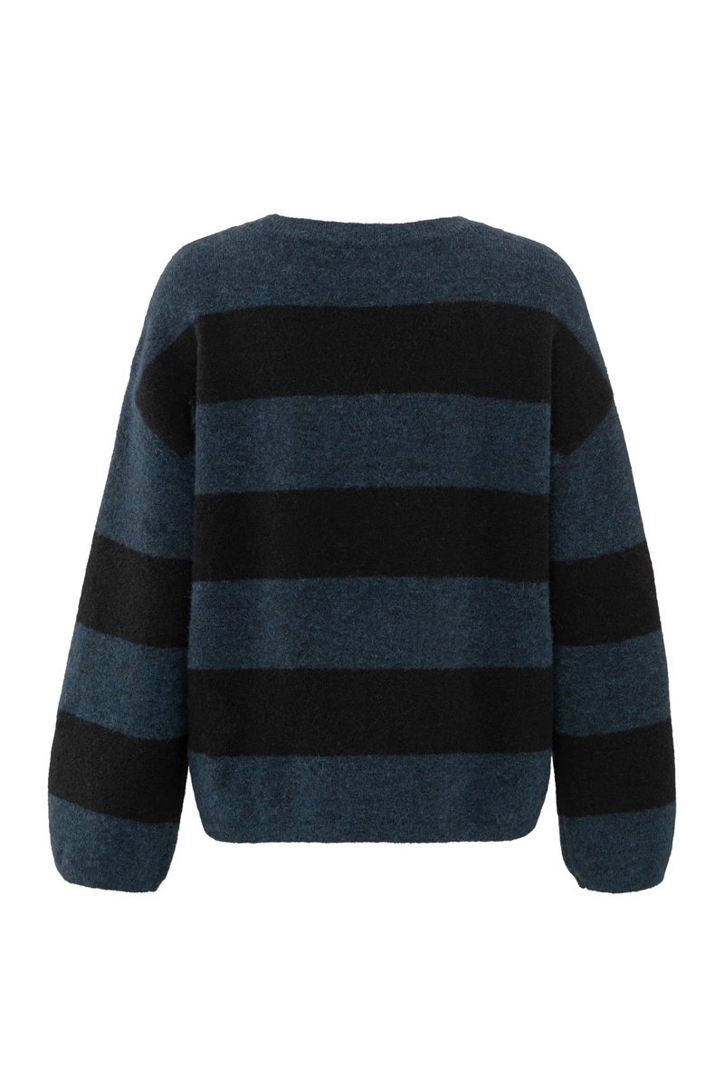 Yaya Oversized block stripe sweater OUTER SPACE BLUE DESSIN 4