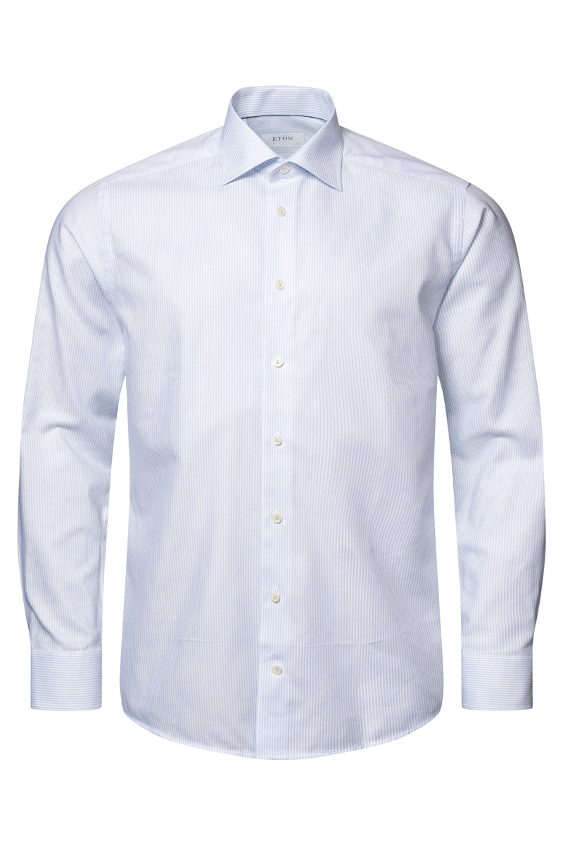 Eton OXFORD COTTON TENCEL Blauw-1 2