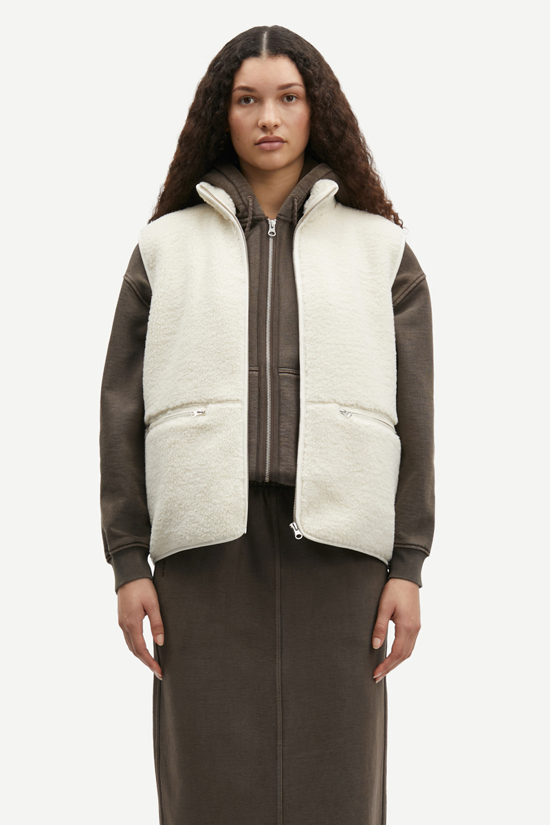 Samsøe Samsøe Satara vest bruin/beige-1 2