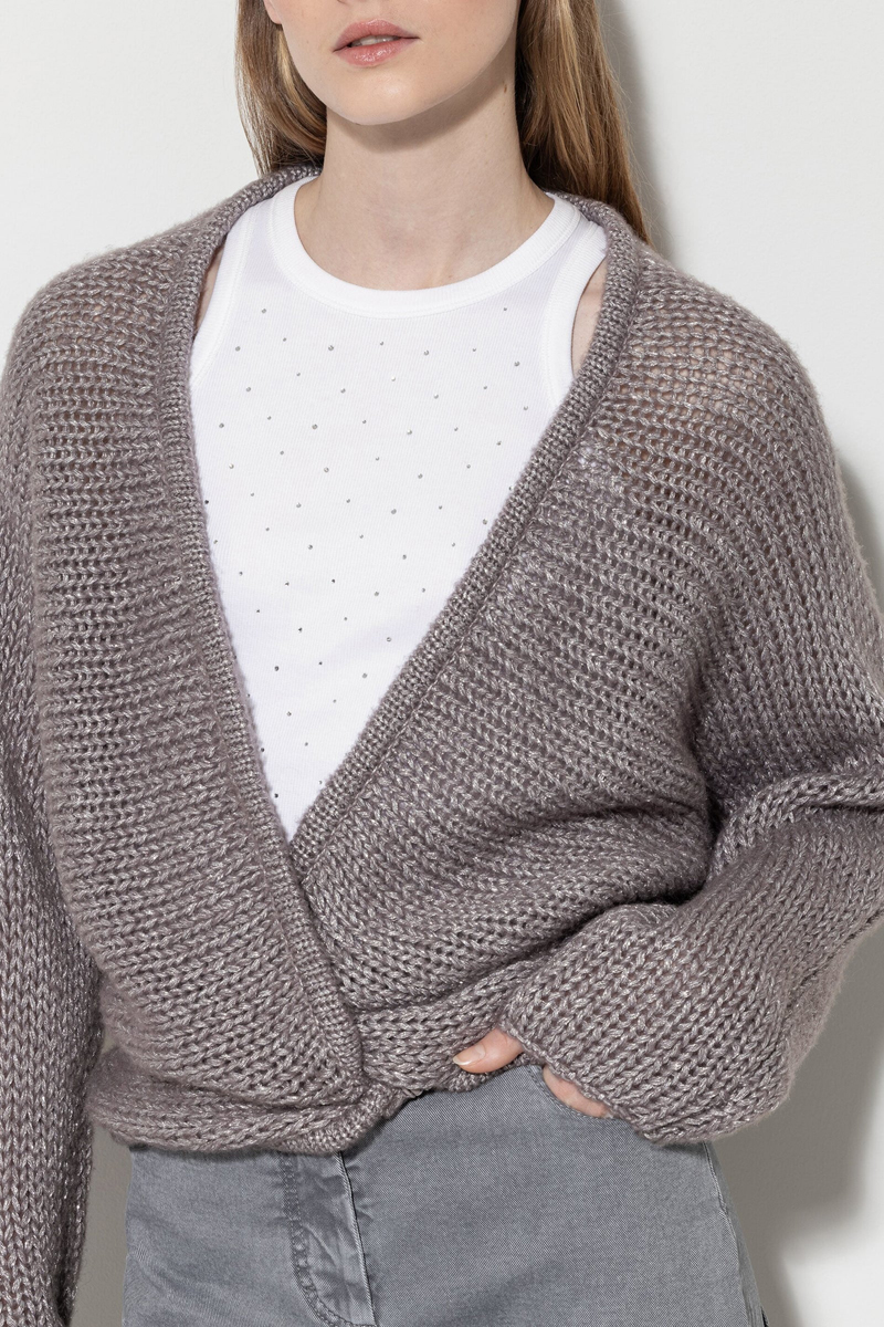 Luisa Cerano Cardigan aus Woll-Mix taupe 3