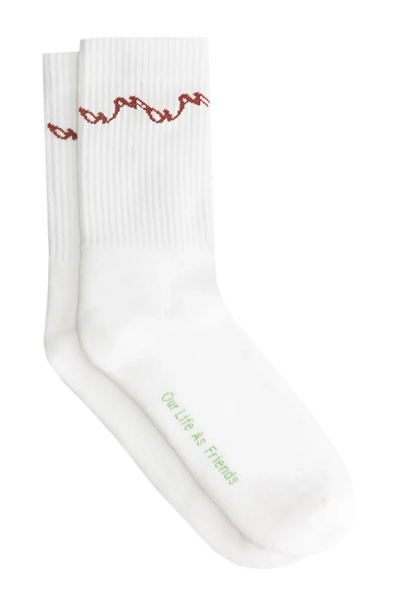 Olaf Hussein WAVY DRIFT SOCKS Wit-1 1