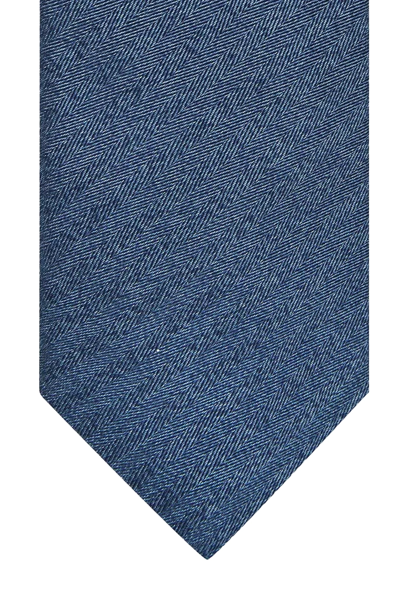 Profuomo TIE SILK COTTON WOVEN NAVY Blauw-1 2