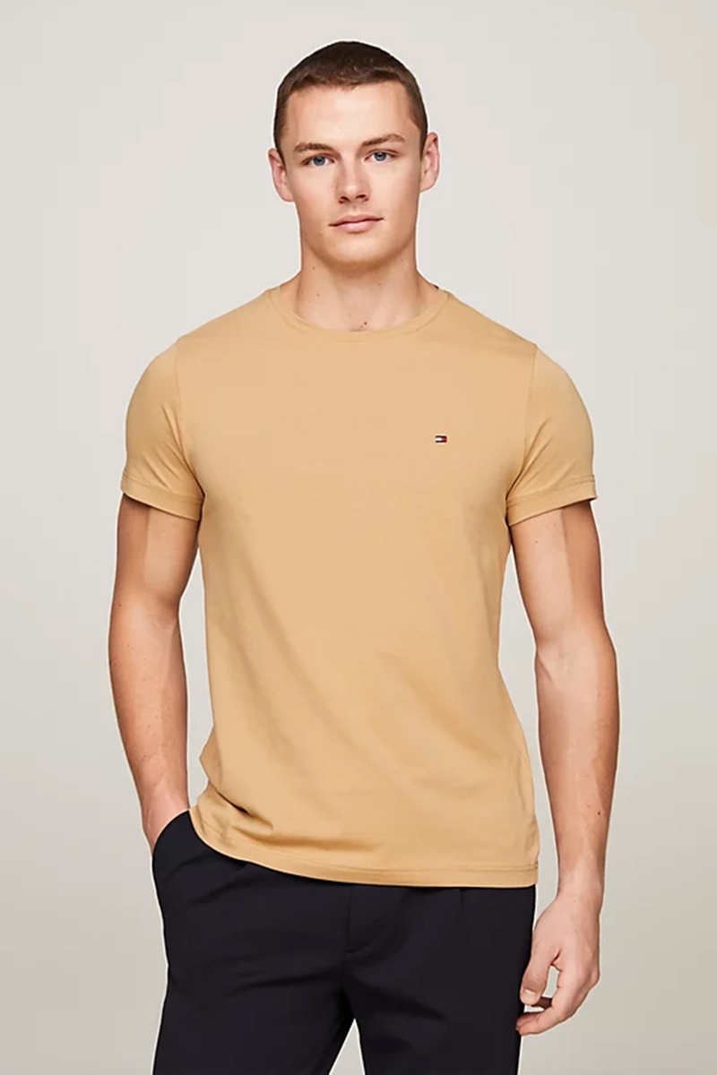 Tommy Hilfiger STRETCH SLIM TEE bruin/beige-1 2