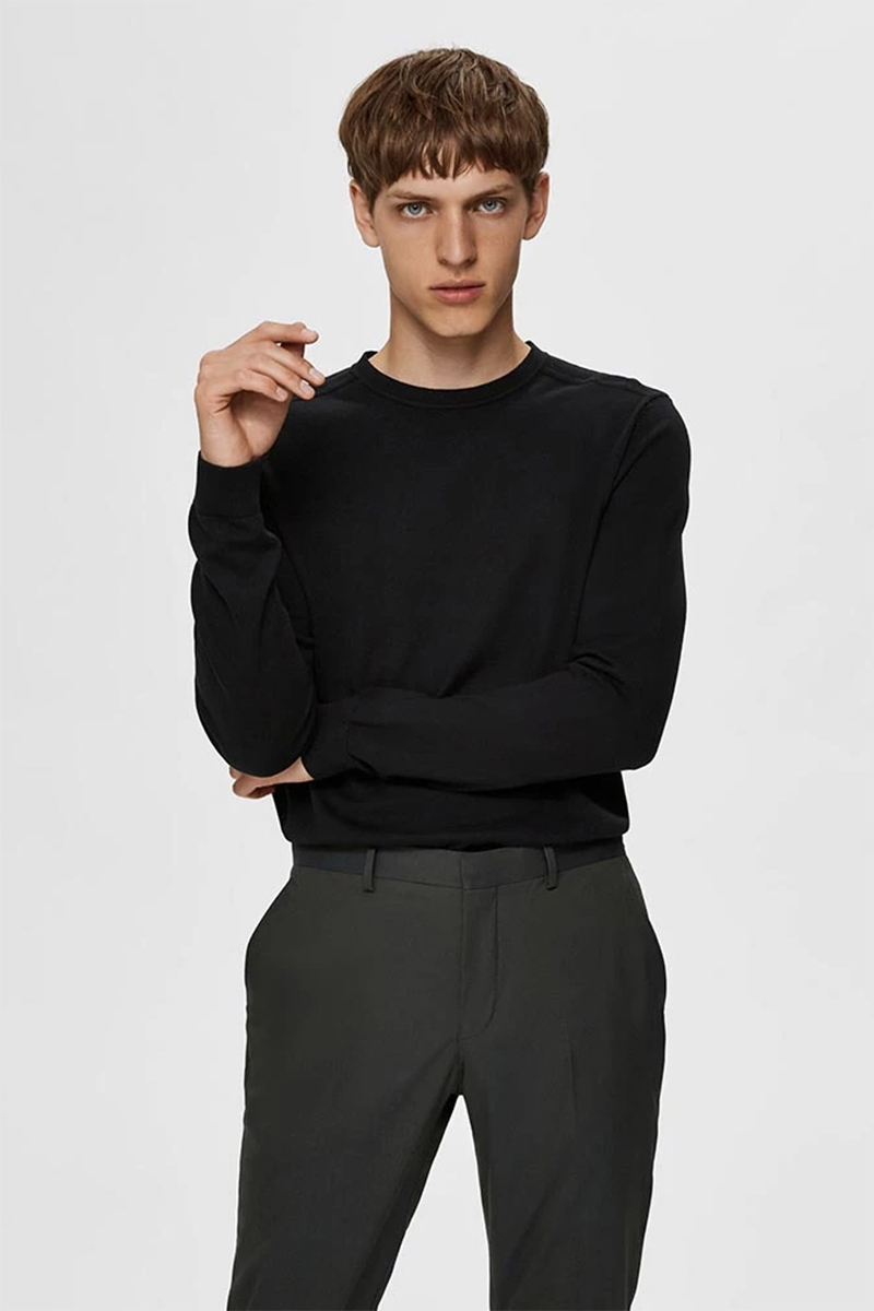 Selected SLHBERG CREW NECK NOOS 179099-Black 2