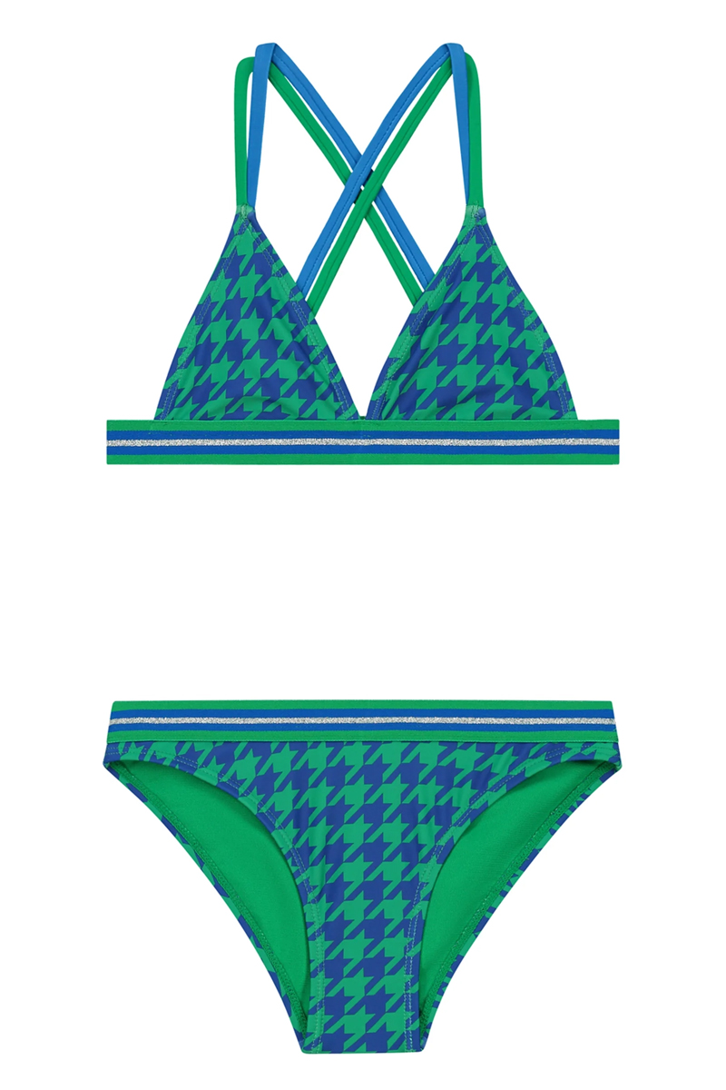 Shiwi GIRLS LUNA BIKINI SET PIED DE POULE Blauw-1 1