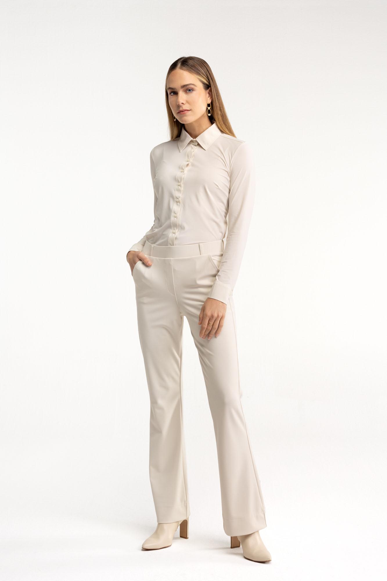 Studio Anneloes Flair bonded trousers Ecru-1 4