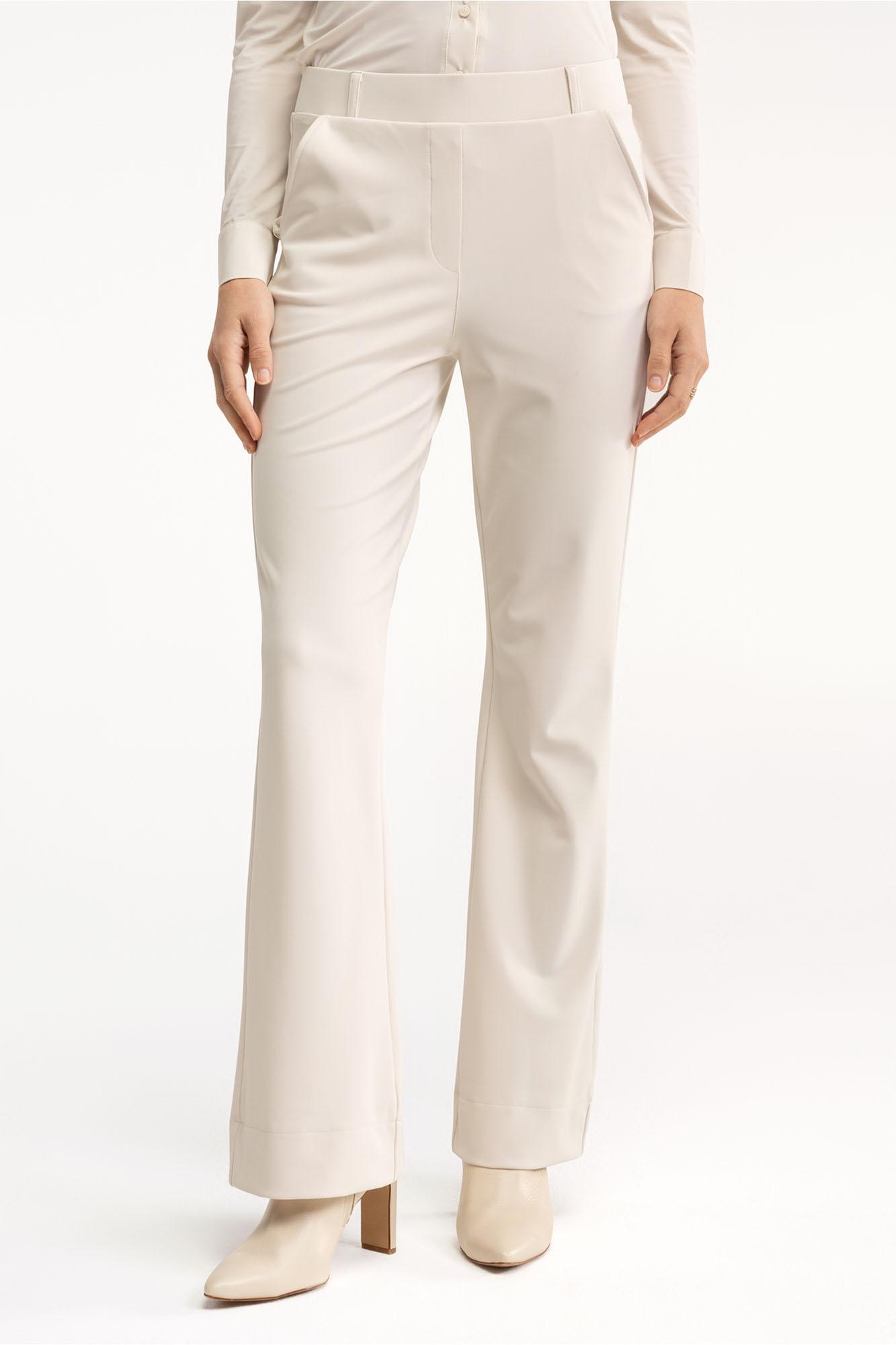 Studio Anneloes Flair bonded trousers Ecru-1 2