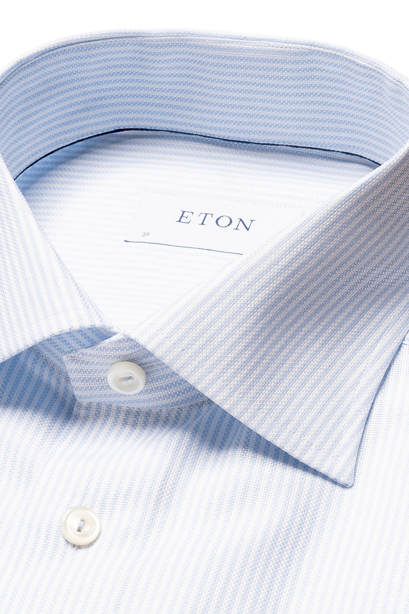 Eton OXFORD COTTON TENCEL Blauw-1 3