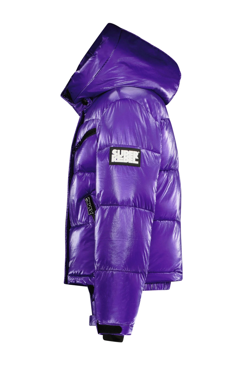 Superrebel SPICY GIRL S METALLIC HOODED SKI JACKET Paars-1 2