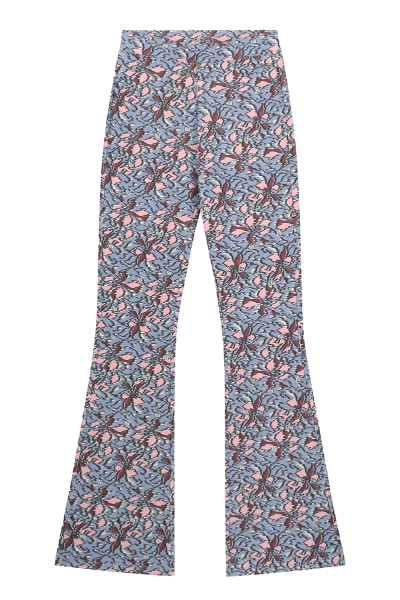 Nik & Nik Printed Flared Pants Blauw-1 1