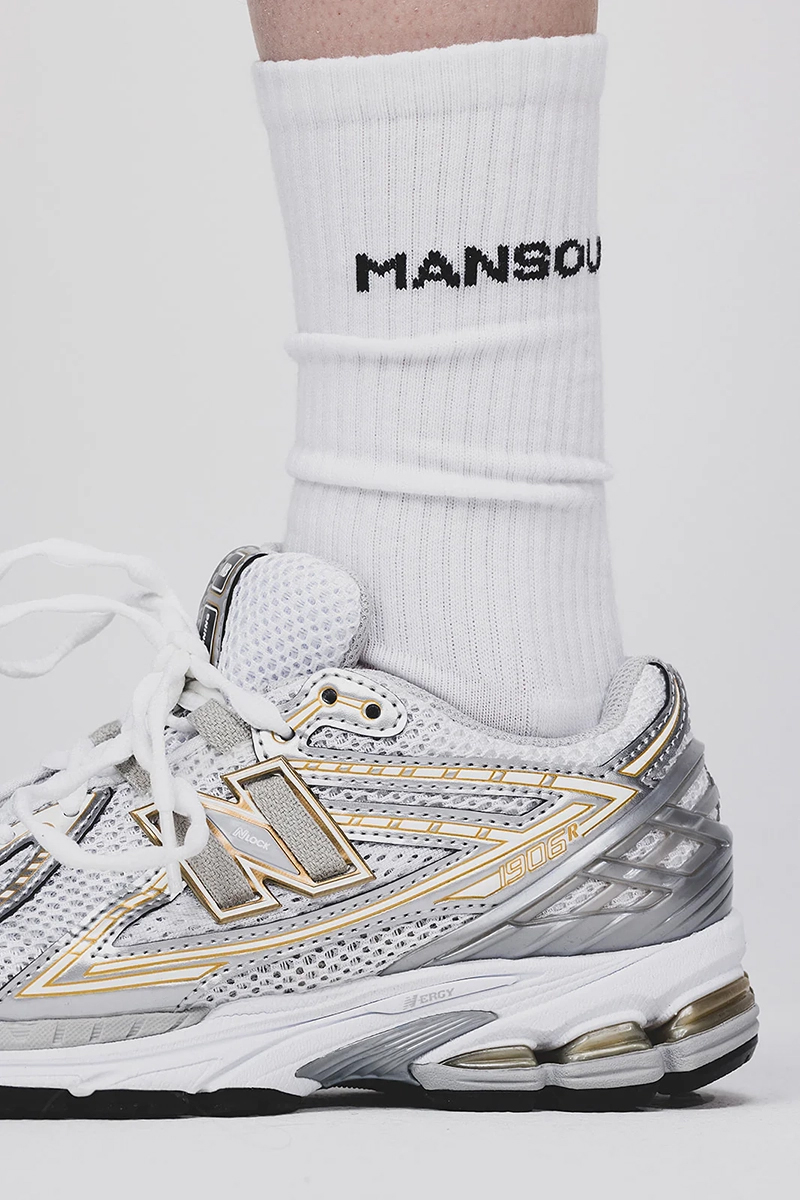 Mansour MONOGRAM MID CALF SOCKS Wit 2