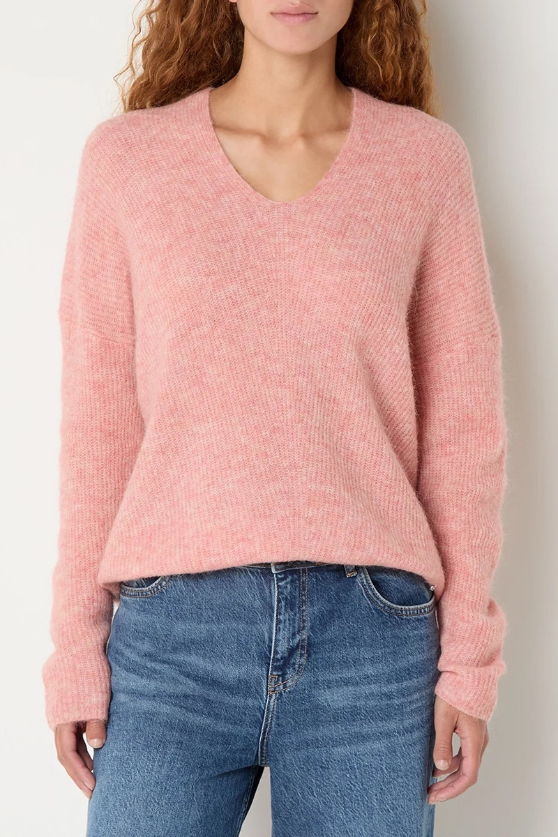 Mos Mosh MMThora V-Neck Knit Rose-1 2