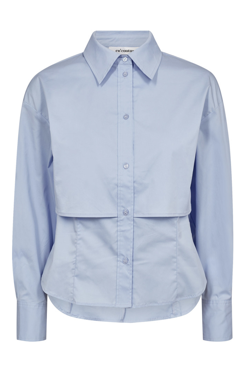 co´couture Sandy double layer shirt Blauw-1 1