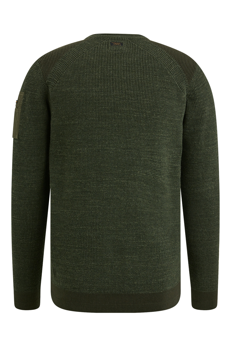 PME Legend R-neck cotton rib melee knit Groen-1 2