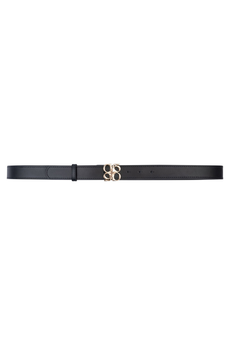 Dante 6 Motif leather belt gold Zwart-1 1