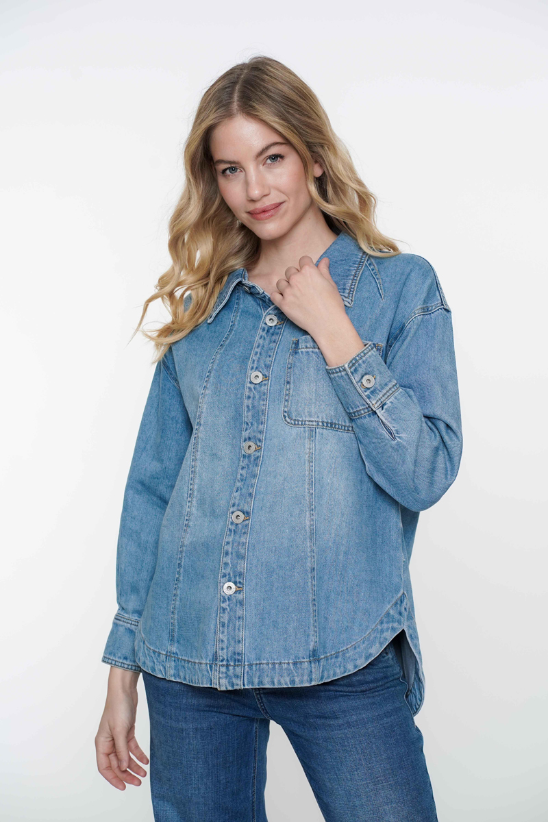 Geisha Overshirt denim Blauw-1 2