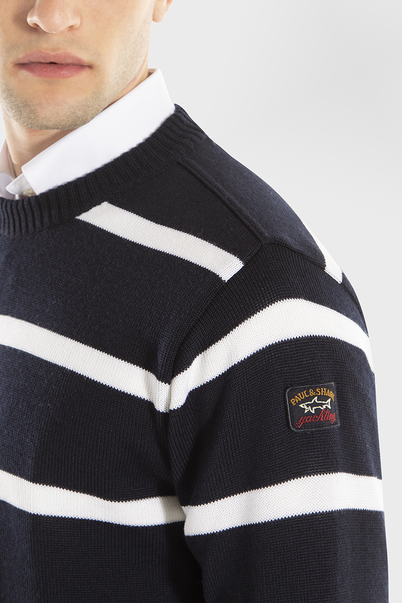 Paul & Shark BRETAGNE WOOL CREW NECK Blauw-1 5