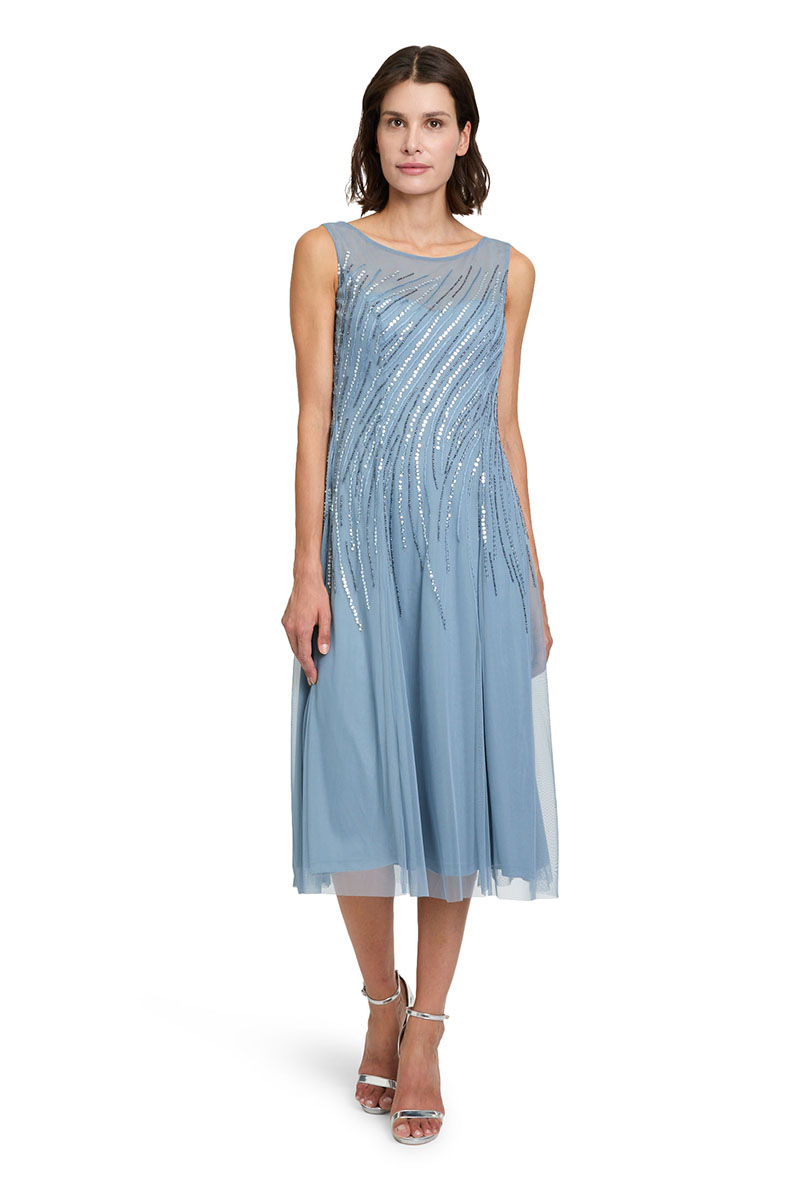 Vera Mont Kleid Kurz ohne Arm Light Blue/Silver 2