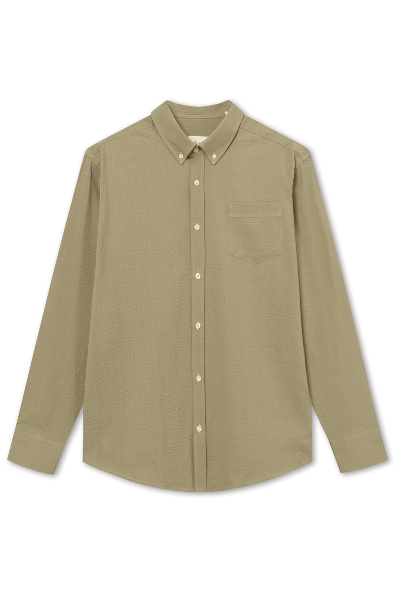 Foret BUSH SEERSUCKER SHIRT Groen-1 1