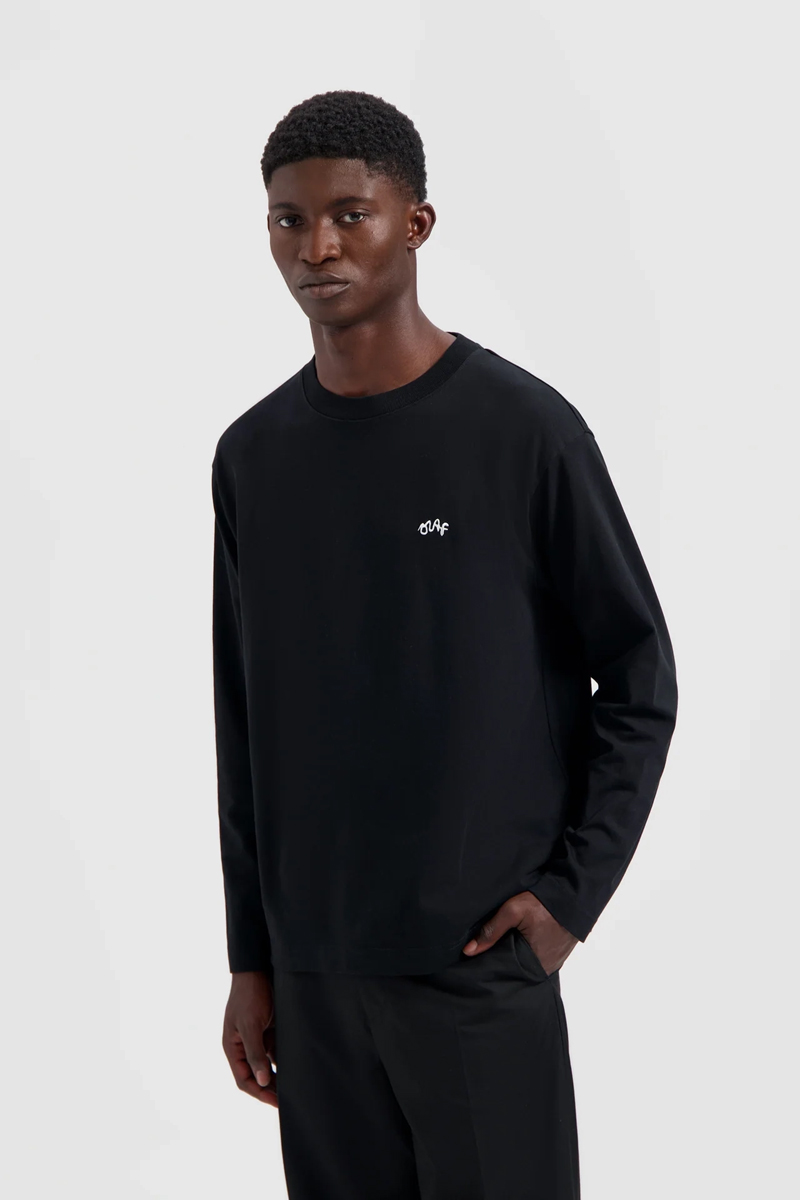 Olaf Hussein SIGNATURE TEE LS Zwart-1 2