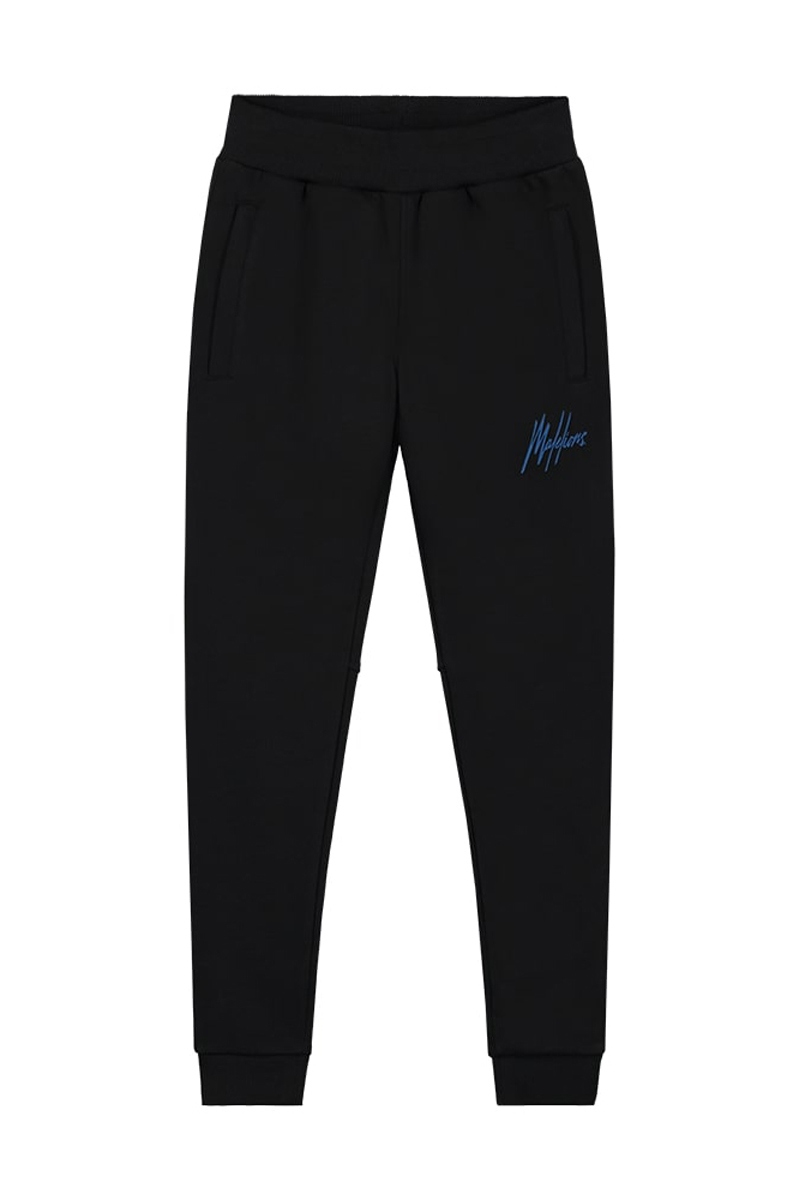 Malelions Junior striped signature sweatpants Zwart-1 2