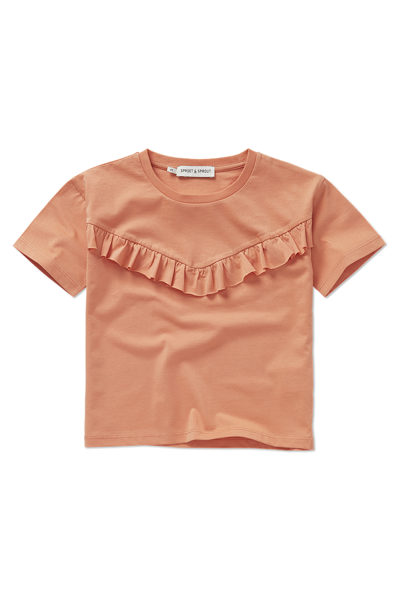 Sproet & Sprout T-shirt girls ruffle Oranje-1 1