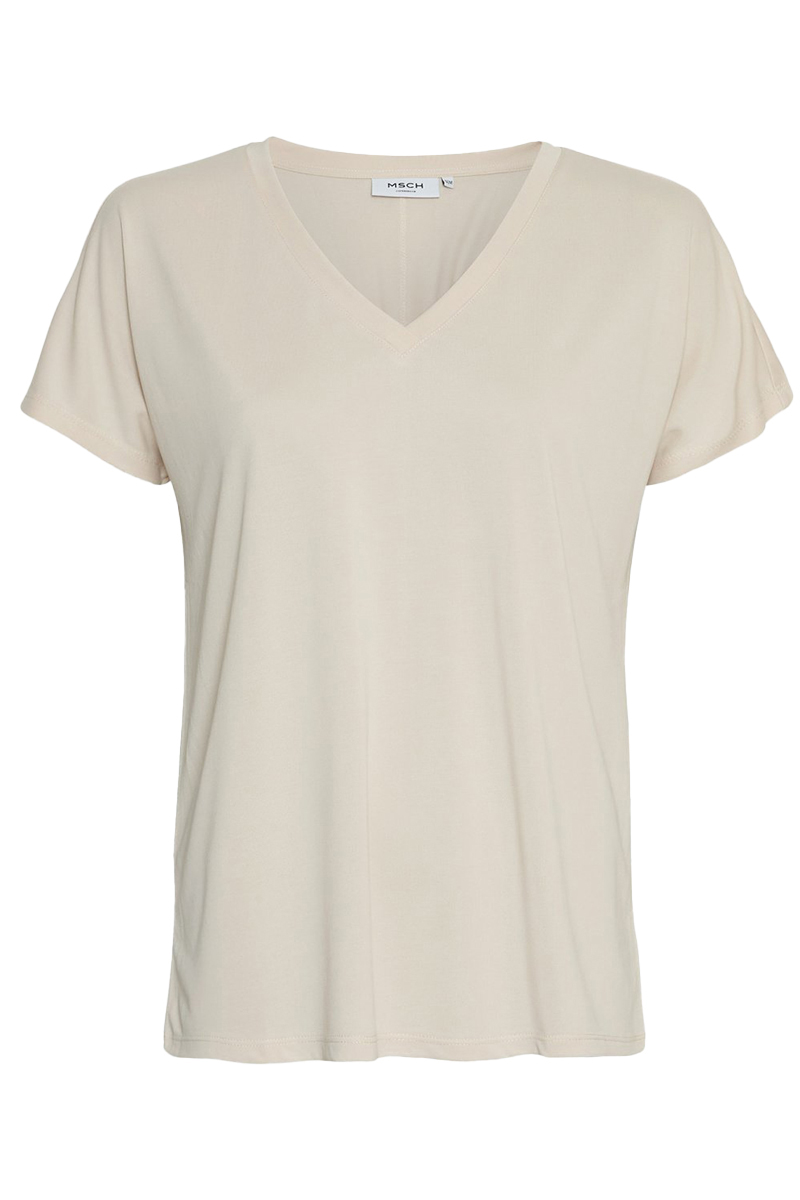 Msch MSCHFenya Modal V Neck Tee bruin/beige-1 1