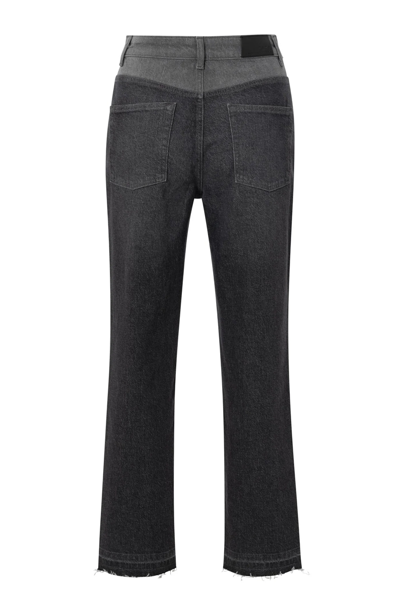 Yaya 2 tone straight denim DARK GREY DENIM 4