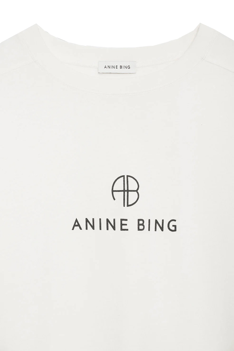 Anine Bing Jaylin tee monogram Ecru-1 2