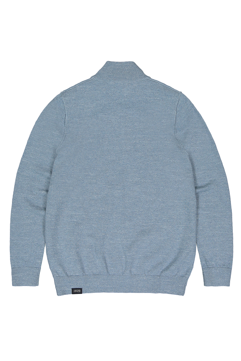 Butcher of Blue Lt Clifden Half Zip Blauw-1 2