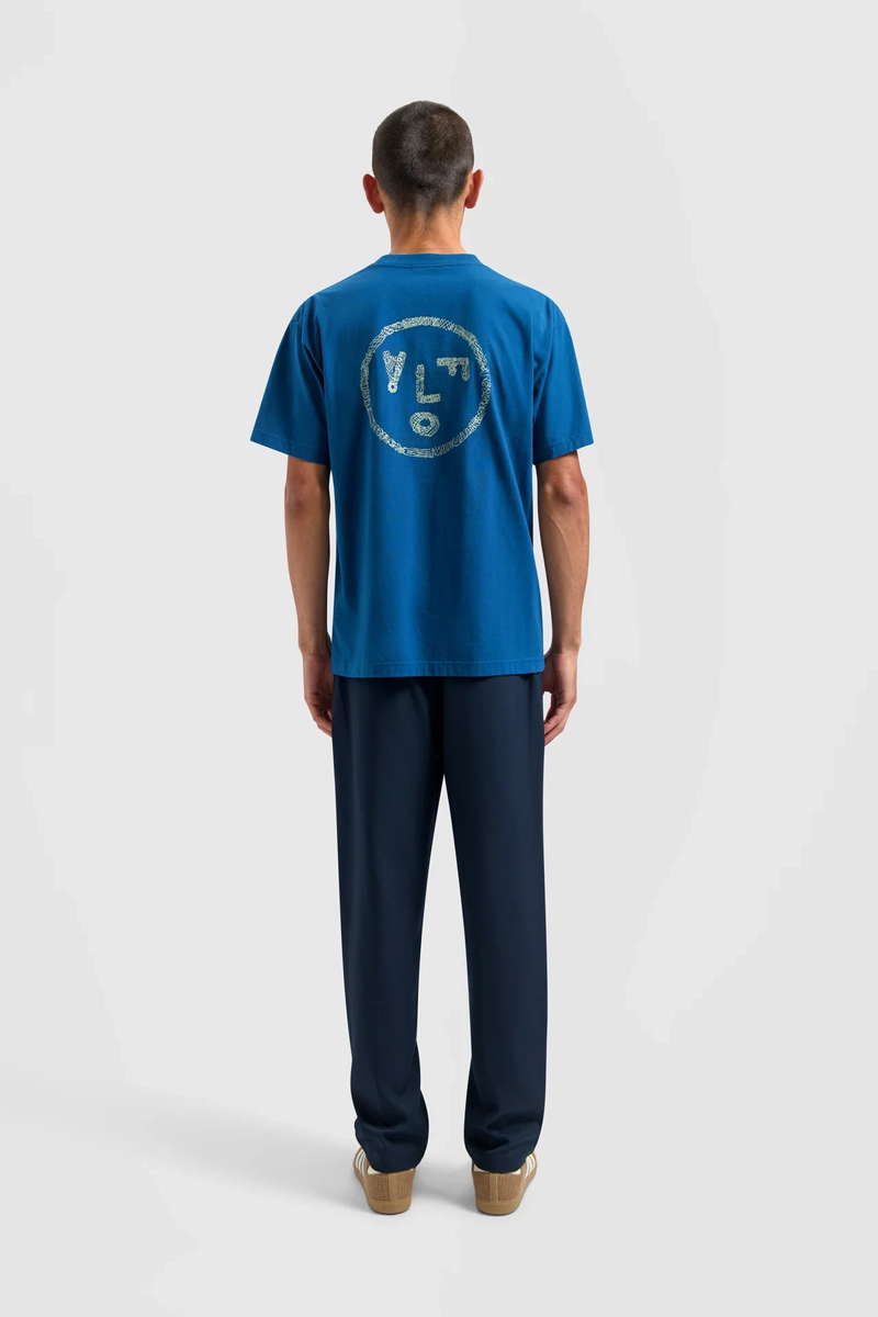 Olaf Hussein SCRIBBLE FACE TEE Blauw-1 3