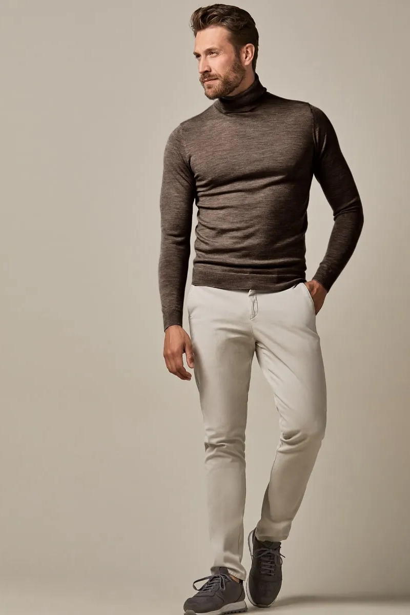 Profuomo PULLOVER ROLL NECK TAUPE bruin/beige-3 3