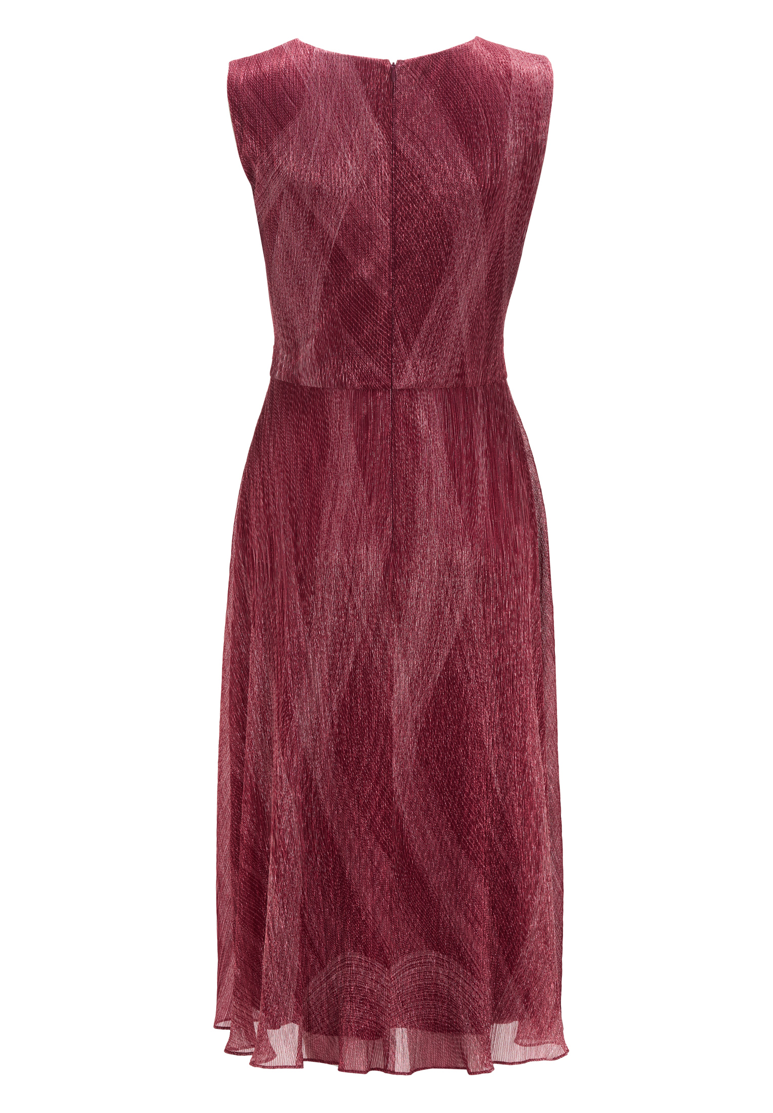 Swing Plissiertes Kleid mit Metallicfäden ruby red 2