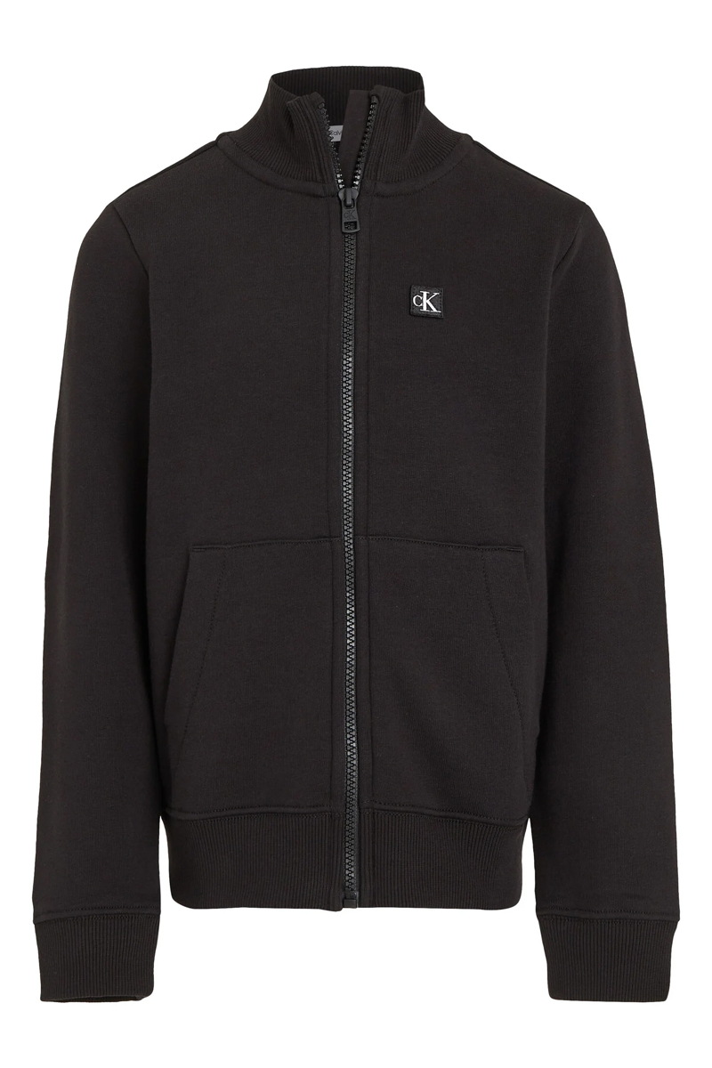 Calvin Klein Monogram mini badge half-zip Zwart-1 1