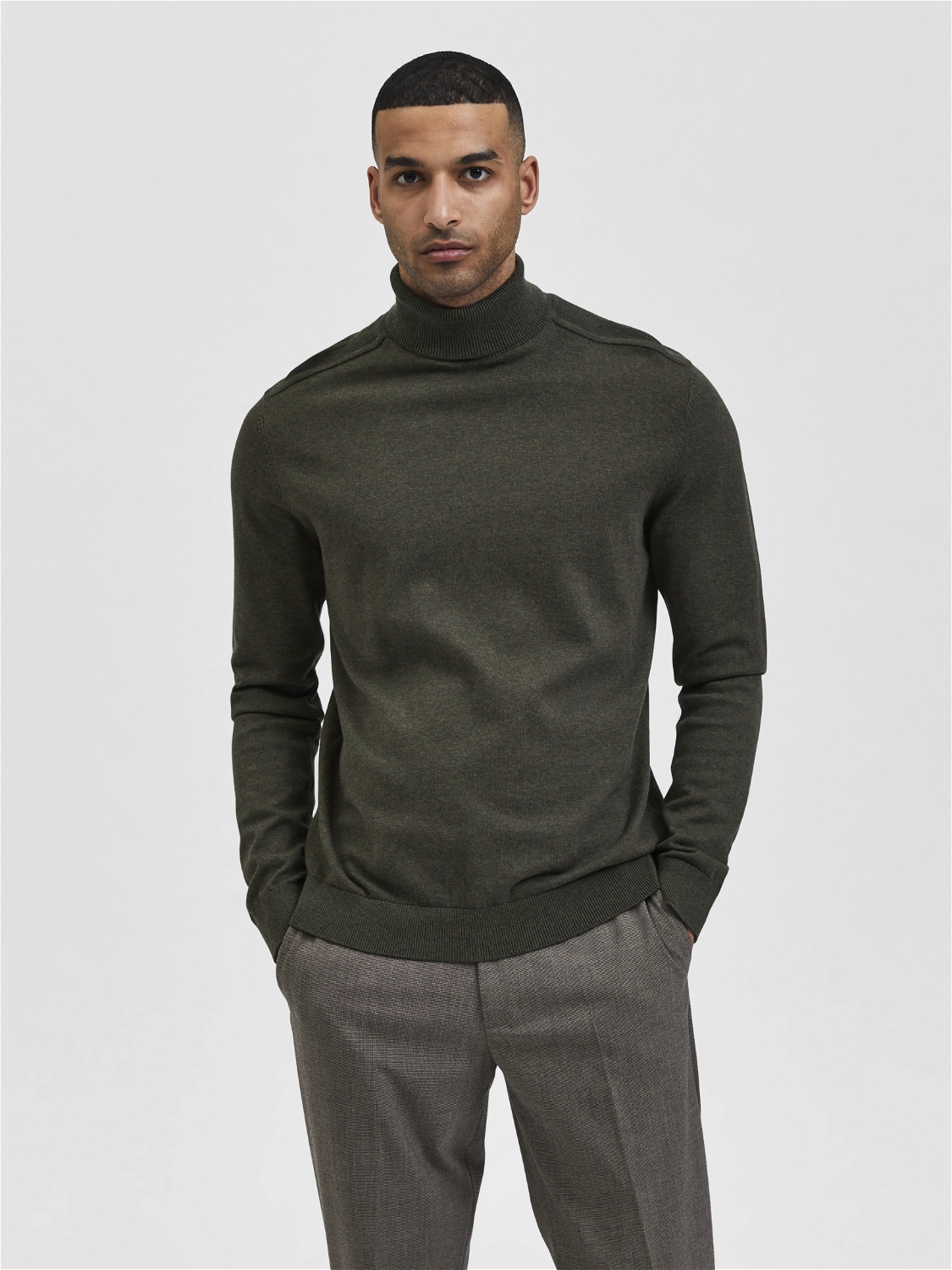 Selected SLHBERG ROLL NECK NOOS Groen-2 3